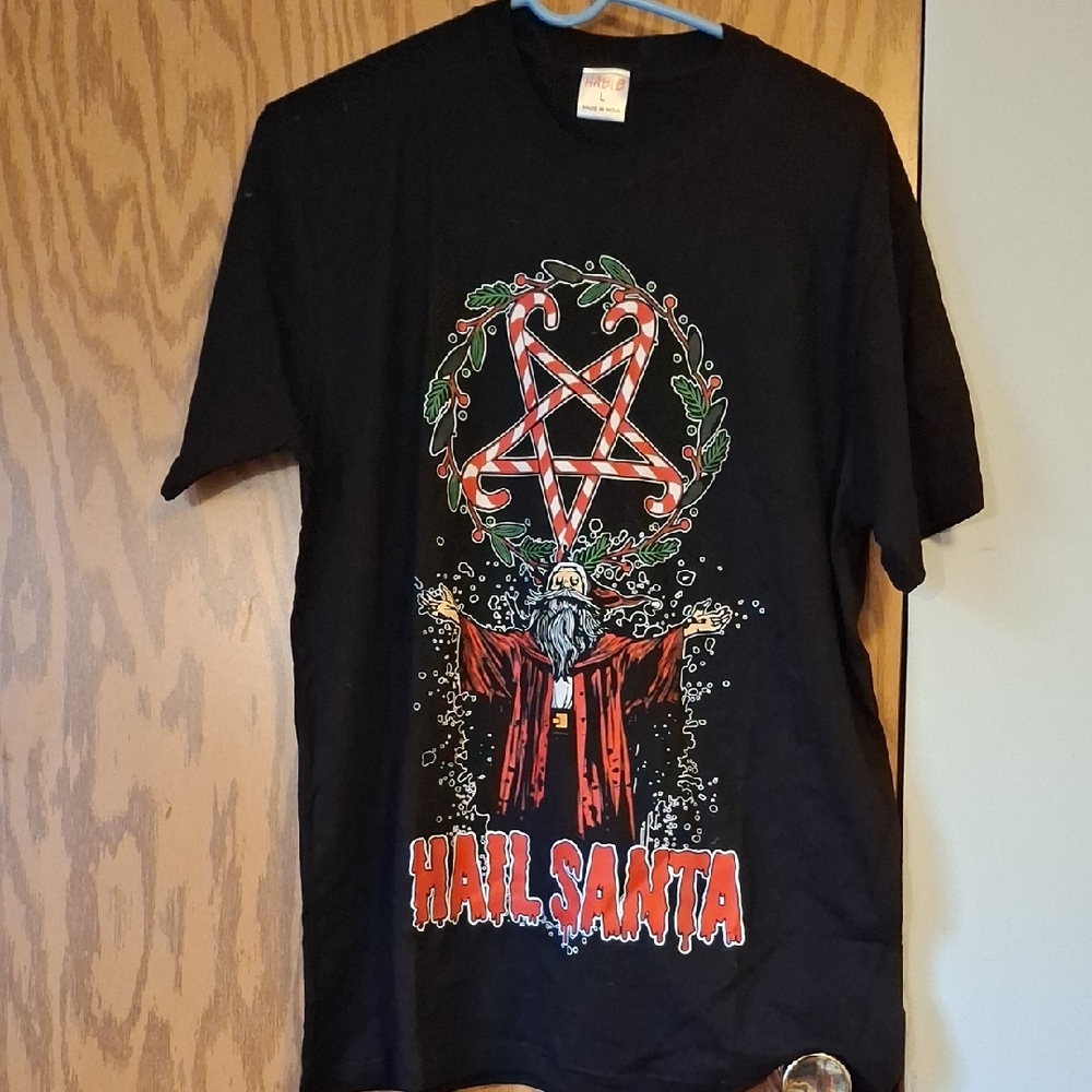 Black Hail Santa Graphic T-Shirt